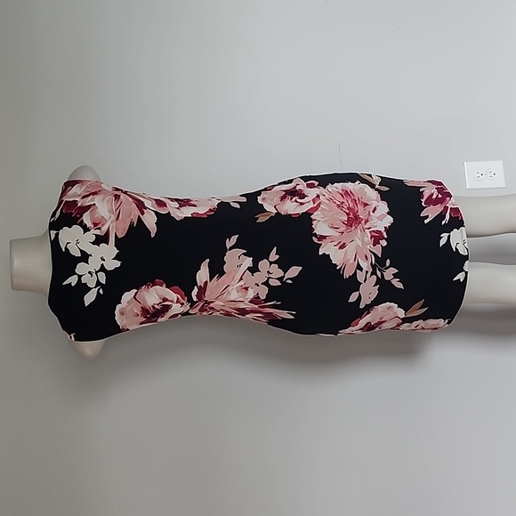 WHBM black floral no sleeve stretchy dress-S - Picture 5 of 9